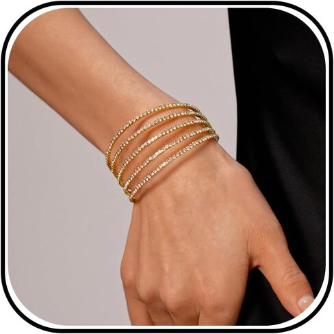 choice of all Rhinestone Bracelet for Women Multilayered Cystal Braclet Silver Prom Party Bracelet Bride Sparkling Wrap Bracelet Wedding Jewelry for Bride in Saudi Arabia
