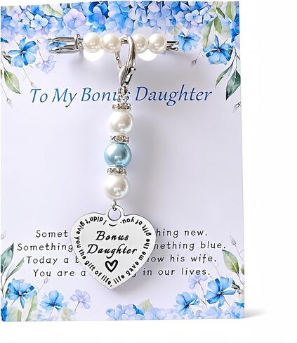 Something Blue for bride Bridal Bouquet Charm for Bonus Daughter,Daughter in Law Gift from Mother in Law on Wedding Day, Bridal Shower Gift in Saudi Arabia