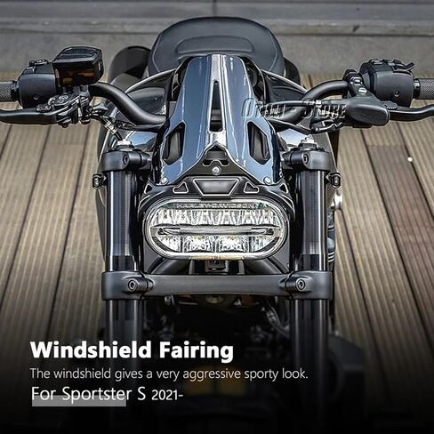 زجاج أمامي جديد للدراجات النارية يناسب Sportster S / Sportster S RH1250S 2021 2022 2023 دراجة نارية رياضية موجهة باللون الأسود للكمبيوتر الزجاج الأمامي هدية منحرف الرياح شاشة الرياح in Kuwait