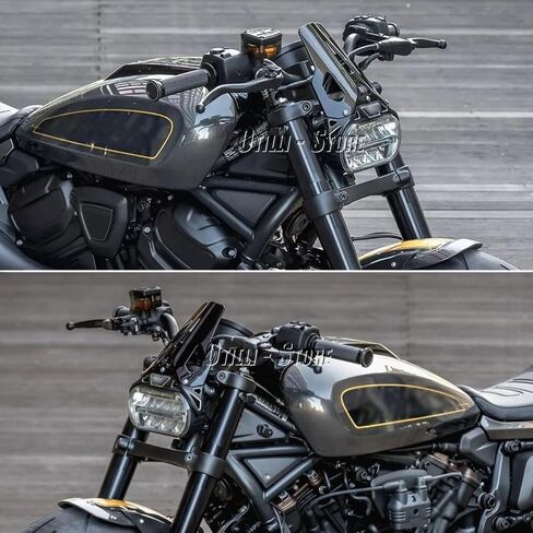 زجاج أمامي جديد للدراجات النارية يناسب Sportster S / Sportster S RH1250S 2021 2022 2023 دراجة نارية رياضية موجهة باللون الأسود للكمبيوتر الزجاج الأمامي هدية منحرف الرياح شاشة الرياح in Kuwait