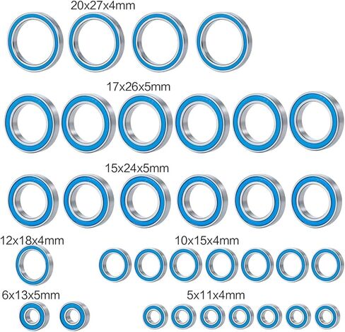 RC Car Parts Compatible with Traxxas 8s for X-Maxx 77086-4 1/5 RC Crawler Car Parts Accessories 33Pcs Wheel Hub Axle Rubber Sealed Ball Bearing Kit in Saudi Arabia