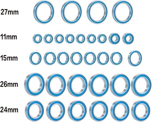 RC Car Parts Compatible with Traxxas 8s for X-Maxx 77086-4 1/5 RC Crawler Car Parts Accessories 33Pcs Wheel Hub Axle Rubber Sealed Ball Bearing Kit in Saudi Arabia