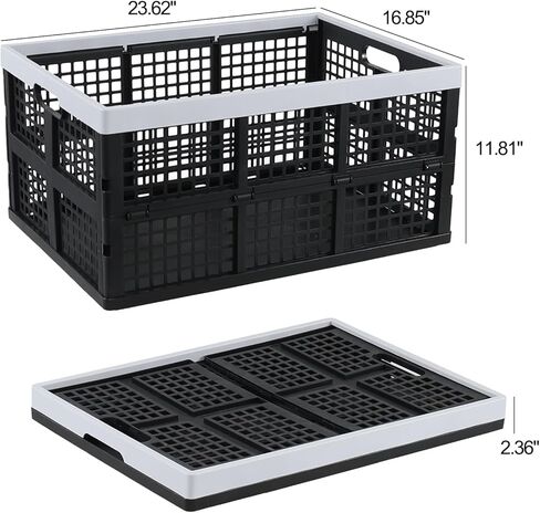 66 L 4 Packs Large Collapsible Storage Crate, Folding Stackable Storage Crates Bin in Saudi Arabia