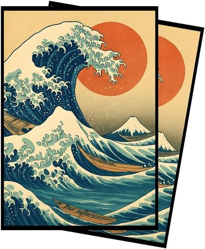 أكمام بطاقات MTG الكلاسيكية من Hokusai (ناعمة) - عدد 104 أكمام TCG ذات حجم قياسي - متوافقة مع Magic The Gathering - كم مزدوج - تصميم فني أصلي، حماية ممتازة in Kuwait