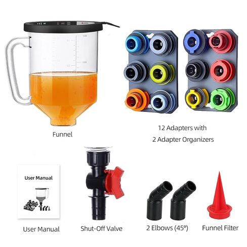 STONESTAR Engine Oil Funnel Kit, 18-Piece No Spill Oil Funnel Set with 12 Adapters, 1.59QT, Hands-Free, Magnetic Storage, for Oil Change, Fits GM Ford BMW Audi Toyota Honda in Saudi Arabia