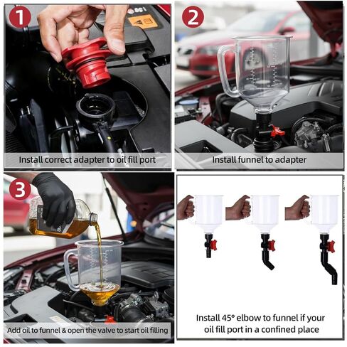 STONESTAR Engine Oil Funnel Kit, 18-Piece No Spill Oil Funnel Set with 12 Adapters, 1.59QT, Hands-Free, Magnetic Storage, for Oil Change, Fits GM Ford BMW Audi Toyota Honda in Saudi Arabia