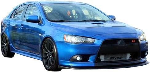 Front Lip Compatible with 2009-2015 Mitsubishi Lancer GT/Ralliart Models, STi Style Unpainted Black PU Bumper Lip Splitter Spoiler Body Kit By IKON MOTORSPORTS, 2010 2011 2012 2013 2014 in Kuwait