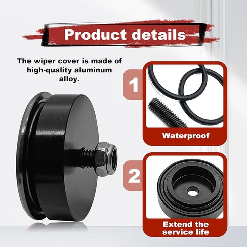 Car Wiper Plug, Rear Wiper Plug Cap Kit, Rear Windshield Wiper Block off Grommet Cap, Aluminum Rear Window Wipers Delete Cover Kit Compatible with Vehicle, SUV, RV(Black) in Saudi Arabia