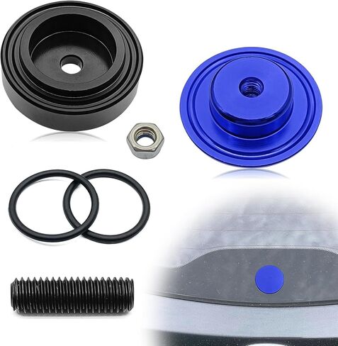 Car Wiper Plug, Rear Wiper Plug Cap Kit, Rear Windshield Wiper Block off Grommet Cap, Aluminum Rear Window Wipers Delete Cover Kit Compatible with Vehicle, SUV, RV(Black) in Saudi Arabia