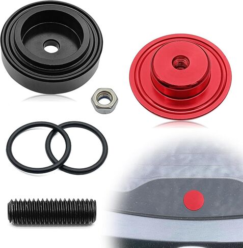Car Wiper Plug, Rear Wiper Plug Cap Kit, Rear Windshield Wiper Block off Grommet Cap, Aluminum Rear Window Wipers Delete Cover Kit Compatible with Vehicle, SUV, RV(Black) in Saudi Arabia