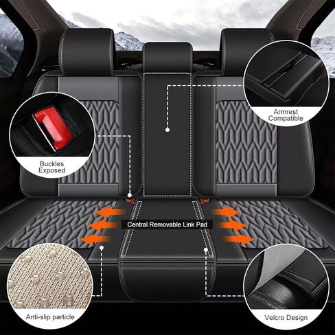 AOMSAZTO Fit for Nissan Rogue 2009-2026 Leather Seat Covers Full Set Waterproof Leather Car Seat Cushion Protector Black in Kuwait