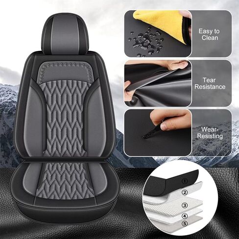 AOMSAZTO Fit for Nissan Rogue 2009-2026 Leather Seat Covers Full Set Waterproof Leather Car Seat Cushion Protector Black in Kuwait