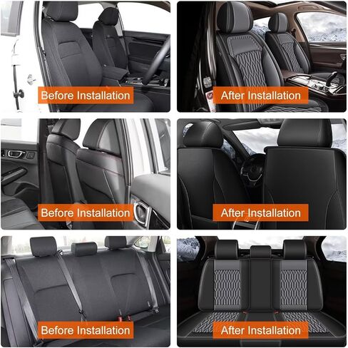 AOMSAZTO Fit for Nissan Rogue 2009-2026 Leather Seat Covers Full Set Waterproof Leather Car Seat Cushion Protector Black in Kuwait