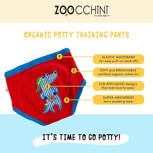 100% Organic Cotton Potty Training Pant Sets – Boys Ocean Friends, 3-Piece Set, 3-4 Years, Extra Absorbent, Girls and Boys Underwear for Toddlers in Saudi Arabia