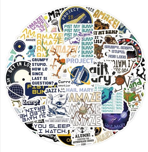 60Pcs Project Hail Mary Stickers, Funny Astronaut Stickers Waterproof Vinyl Gifts for Phone, Water Bottle, Luggage, Laptop in Kuwait