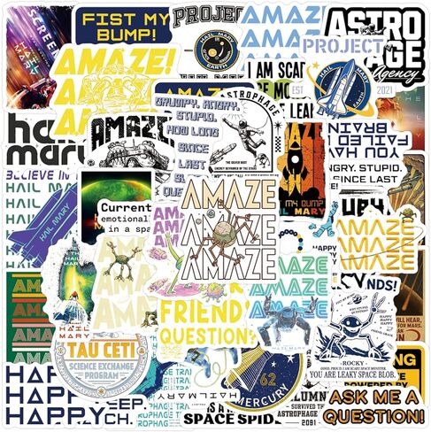 60Pcs Project Hail Mary Stickers, Funny Astronaut Stickers Waterproof Vinyl Gifts for Phone, Water Bottle, Luggage, Laptop in Kuwait