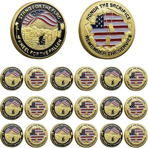 10pcs Military Challenge Coin Veteran Memorial Day We Stand for The Flag Commemorative Army Military Coins for Veterans in Saudi Arabia
