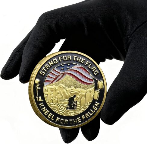 10pcs Military Challenge Coin Veteran Memorial Day We Stand for The Flag Commemorative Army Military Coins for Veterans in Saudi Arabia
