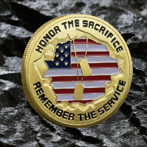 10pcs Military Challenge Coin Veteran Memorial Day We Stand for The Flag Commemorative Army Military Coins for Veterans in Saudi Arabia