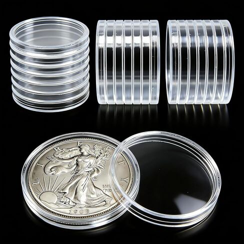 30 Pcs 40.6mm Silver Eagle Coin Holder Capsule,Acrylic Coin Case Silver Coin Storage for Collectors Round Clear in Saudi Arabia