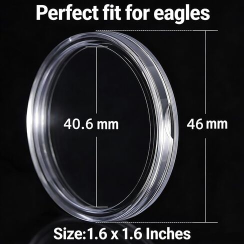 30 Pcs 40.6mm Silver Eagle Coin Holder Capsule,Acrylic Coin Case Silver Coin Storage for Collectors Round Clear in Saudi Arabia