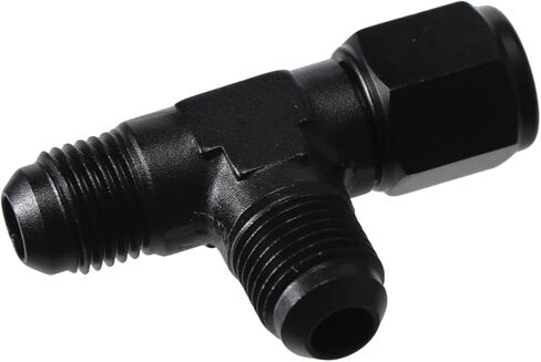 6AN Male Tee Fitting Adapter with AN6 Female Swivel on Run Aluminum Black in Saudi Arabia