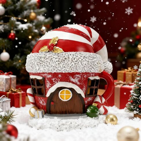 Santa Claus Decor Figurines Resin Christmas Santa Lighted Decorations Indoor Glowing Snowman LED Light Indoor Christmas Decoration for Home Office Table Xmas Party Ornament Gift in Saudi Arabia