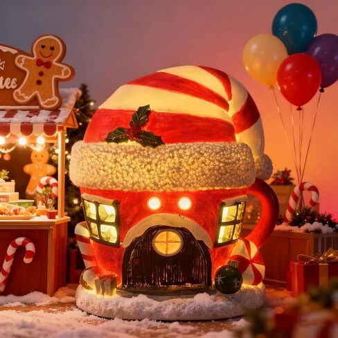 Santa Claus Decor Figurines Resin Christmas Santa Lighted Decorations Indoor Glowing Snowman LED Light Indoor Christmas Decoration for Home Office Table Xmas Party Ornament Gift in Saudi Arabia