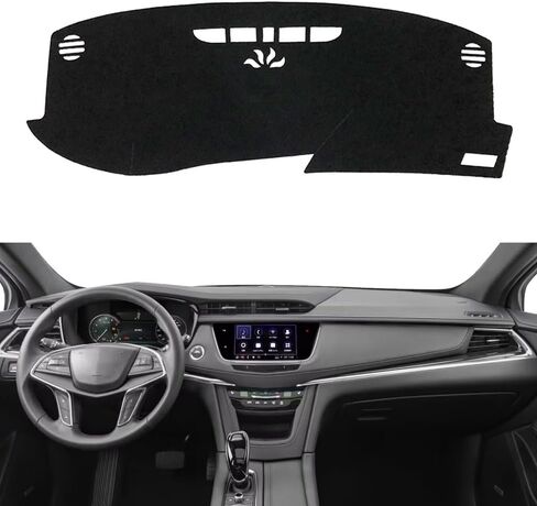 Car Dashboard Cover Mat Carpet Compatible for 2017-2024 2025 2026 Cadillac XT5 with Collision Warning Lights Accessories Dashboard Cover Mat Carpet Sunshade Windshield No Glare Black Flannel in Saudi Arabia