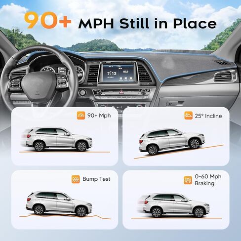 غطاء لوحة القيادة باللون الرمادي من CARTIST لعام 2015-2019 Hyundai Sonata 7th Gen ملحقات غطاء لوحة القيادة من الجلد السويدي الممتاز المضاد للوهج ومظلة الشمس غير قابلة للانزلاق ووسادة هوائية وواقي داخلي آمن in Kuwait