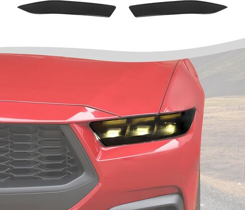 Front Headlight Turn Light Cover Kit Compatible with Ford Mustang 2024+ (Black) in Kuwait
