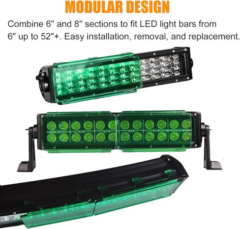 Snap-On Polycarbonate Modular Lens Cover – 42" Green for 3" Wide LED Light Bars, Off-Road Truck SUV ATV UTV in Saudi Arabia