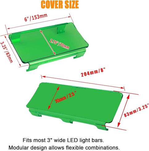 Snap-On Polycarbonate Modular Lens Cover – 42" Green for 3" Wide LED Light Bars, Off-Road Truck SUV ATV UTV in Saudi Arabia