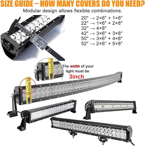 Snap-On Polycarbonate Modular Lens Cover – 42" Green for 3" Wide LED Light Bars, Off-Road Truck SUV ATV UTV in Saudi Arabia