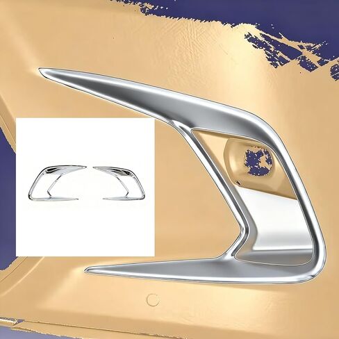 Auto Accessories Compatible with Toyota Grand Highlander 2024 2025 2026 Front Fog Light Lamp Cover Trim 2PC ABS Chrome in Saudi Arabia