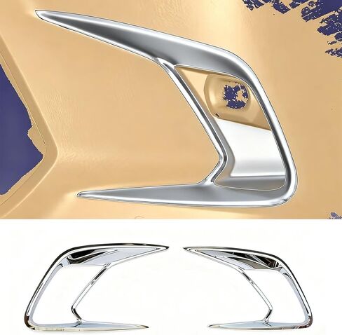 Auto Accessories Compatible with Toyota Grand Highlander 2024 2025 2026 Front Fog Light Lamp Cover Trim 2PC ABS Chrome in Saudi Arabia