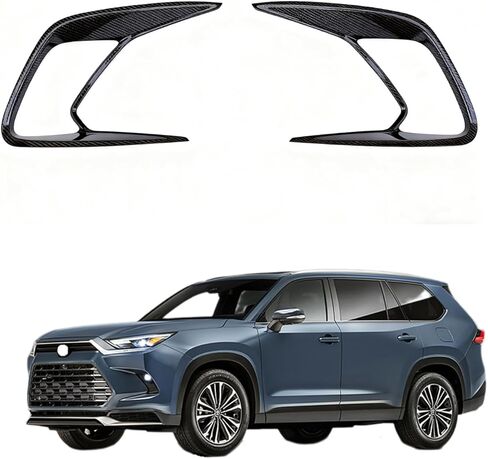 Auto Accessories Compatible with Toyota Grand Highlander 2024 2025 2026 Front Fog Light Lamp Cover Trim 2PC ABS Chrome in Saudi Arabia