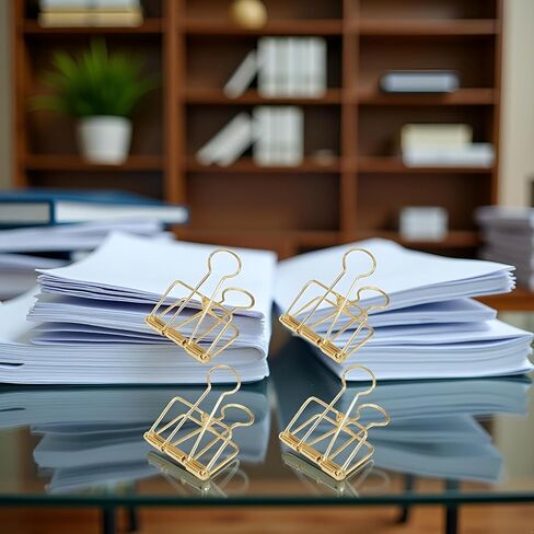 4Pcs Golden Hollow Out Long Tail Wire Binder Clips Paper Binder Clip Binder and Paper Clips Small in Size and Light in Weight Clips in Saudi Arabia