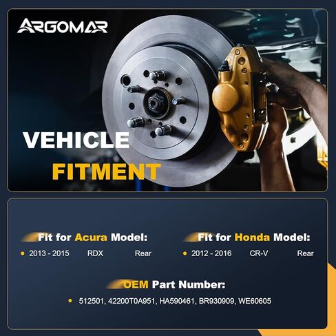 2-Pack 512501 AWD Rear Wheel Bearing Hub Assembly Fit for 12-16 Honda CR-V, for 13-15 Acura RDX, 5 Lugs w/ABS 42200T0A951 in Saudi Arabia