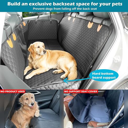 Dog Car Seat Cover for Back Seat, Upgraded PU Leather Back Seat Extender with Hard Bottom Holds 400LBS, Waterproof Anti-Scratch, Large Space Back Seat Cover for Car, SUV, Small Truck in Saudi Arabia