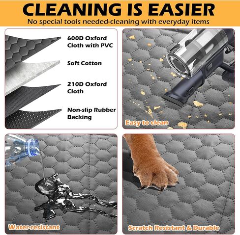 Dog Car Seat Cover for Back Seat, Upgraded PU Leather Back Seat Extender with Hard Bottom Holds 400LBS, Waterproof Anti-Scratch, Large Space Back Seat Cover for Car, SUV, Small Truck in Saudi Arabia