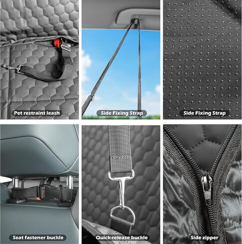 Dog Car Seat Cover for Back Seat, Upgraded PU Leather Back Seat Extender with Hard Bottom Holds 400LBS, Waterproof Anti-Scratch, Large Space Back Seat Cover for Car, SUV, Small Truck in Saudi Arabia