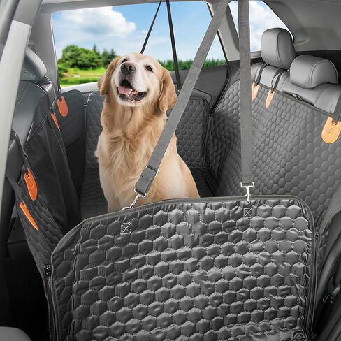 Dog Car Seat Cover for Back Seat, Upgraded PU Leather Back Seat Extender with Hard Bottom Holds 400LBS, Waterproof Anti-Scratch, Large Space Back Seat Cover for Car, SUV, Small Truck in Saudi Arabia