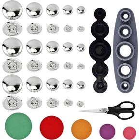 107pcs Cover Button Kits with Tools, DIY Fabric Covered Buttons Set, 5 Sizes Button Covers & Fabric Template for Clothes, Hats, Sweaters, Backpacks and Crafts (Color:1) in Saudi Arabia