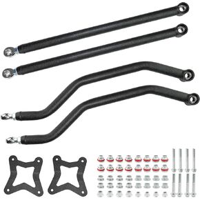 High Clearance Boxed Rear Radius Arms Kit for 2014+ Polaris RZR XP 1000 & XP 4 1000, Heavy Duty Adjustable Heim Joint Rear Radius Rods, Steel Suspension Upgrade, Wrinkle Black in Saudi Arabia