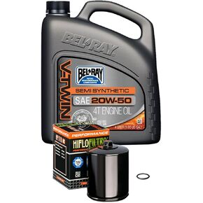 Bel-Ray Semi-Synthetic Engine Oil Change Kit Compatible with Harley-Davidson Big Twin and Sportster 1984-Up, 2017-Up Harley M8, Black Oil Filter in Saudi Arabia