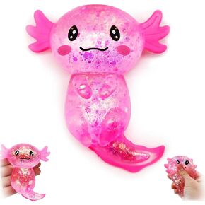 Axolotl Squishy Stress Ball, Slow Rising Stress Ball, Cute Axolotl Fidget Toy for Stress Relief, Anxiety Calming Sensory Toy for Adults, Axolotl Gifts Party Favors (Pink) in Saudi Arabia
