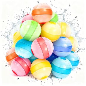 Reusable Water Balloons - 12 Pack Silicone Splash Balls No Magnets, Slef-sealing Quick Fill Water Bombs, Leak-Proof Summer Toys for Pool Beach Backyard in Saudi Arabia