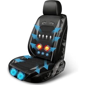 Cooling Car Seat Cover Front Seat with Vibration,Ventilated Cooling Car Seat Cushion for Cars SUV Truck,5 Quiet Turbo Fans Instant Cooling Seat Cushion, Anti Sweat Cooling Pad for Hot Summer Driving in Saudi Arabia