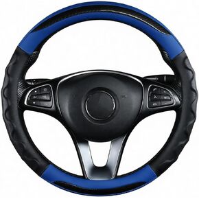 Golf Cart Cover for Yamaha, Club Car DS & Precedent,Car Steering Wheel Cover, Red and Black, Leather, Breathable Perforated Design, Universal Fit, Sporty Style (Blue, 36cm/13.8-14.4 inch) in Saudi Arabia
